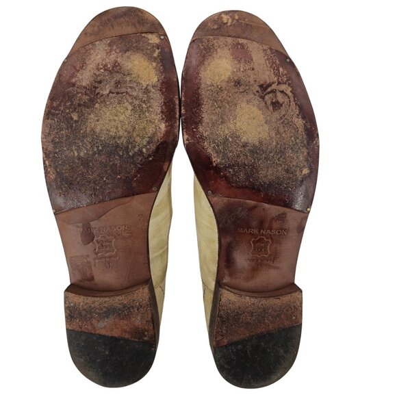 Mark Nason Italy Rock Never Dies Men 11 Beige Dragon Leather Dress Shoes Loafers - Picture 3 of 12